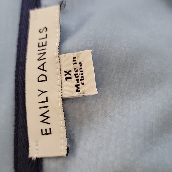 Woman's tunic shirt, Shades Of Blue, Watercolor Like Design, 3/4 Sleeve - Picture 4 of 4